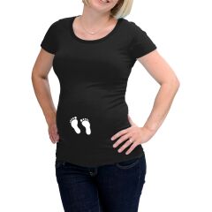 witzige Umstandsmode T-Shirt mit Babyfüßchen...