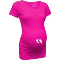 LoveRules - witziges T-Shirt mit Babyfüßchen flex - pink M(36)