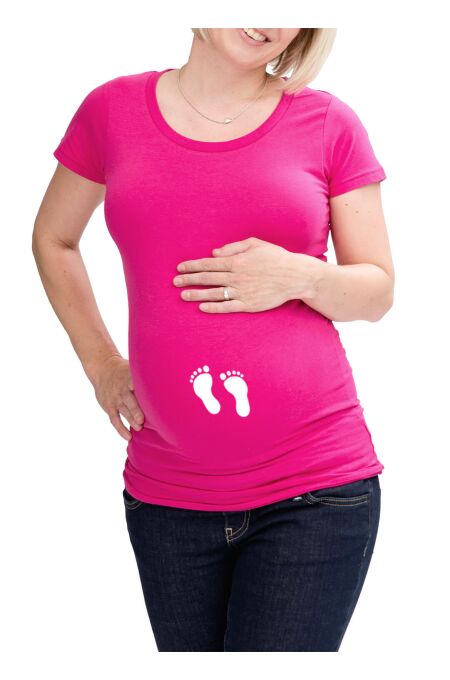 LoveRules - witziges T-Shirt mit Babyfüßchen flex - pink L(38)