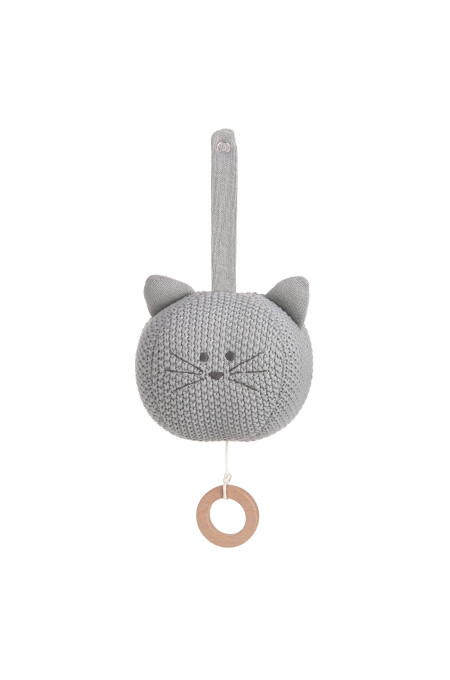 Lässig - Spieluhr - Knitted Musical Little Chums Cat - grau