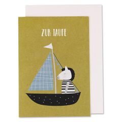 Ava & Yves Klappkarte Zebra im Boot, beige -...