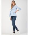 Attesa - hübsche Bluse mit Binde-Schleife - blue M