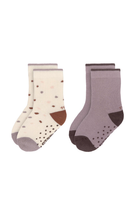 Lässig - Kinder Antirutsch-Socken (2er-Pack)  - Tiny Farmer Lila 19-22