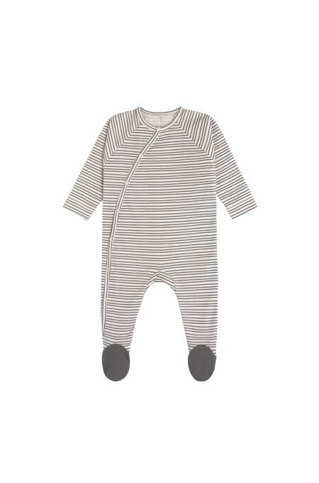 Lässig - Schlafanzug  mit Füßen - striped grey 62/68