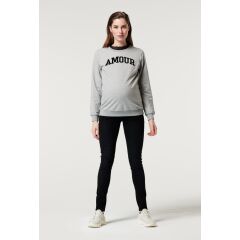 Supermom - Umstands-Sweater Amour - grey melange