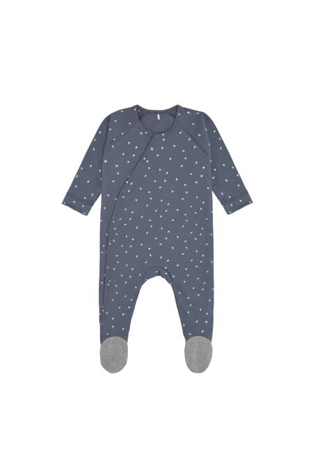 L&auml;ssig - Schlafanzug mit F&uuml;&szlig;en GOTS - triangle blue 