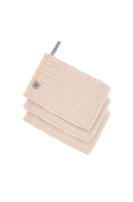 L&auml;ssig - Waschhandschuhe aus Mull (3 Stk) - Muslin Glove - pink