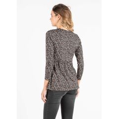 Attesa - Long Sleeve Stilloberteil mit Volant - floral print
