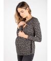 Attesa - Long Sleeve Stilloberteil mit Volant - floral print
