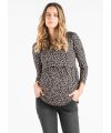 Attesa - Long Sleeve Stilloberteil mit Volant - floral print