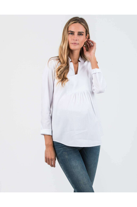 Attesa - Bluse Reverkragen - weiß