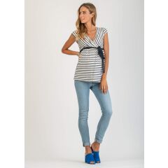 Attesa - Still Shirt Veronica - white/blue stripe