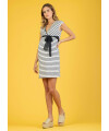 Attesa - Kleid Kate mit Stillfunktion - white / blue stripe