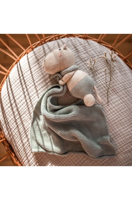 Kuscheltuch Hippo - rehbraun