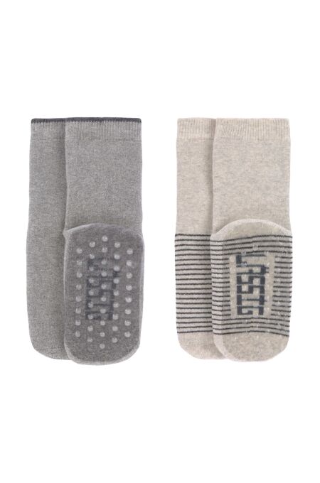 Lässig - Anti Slip Socken (Doppl. Pack)  -grey/beige