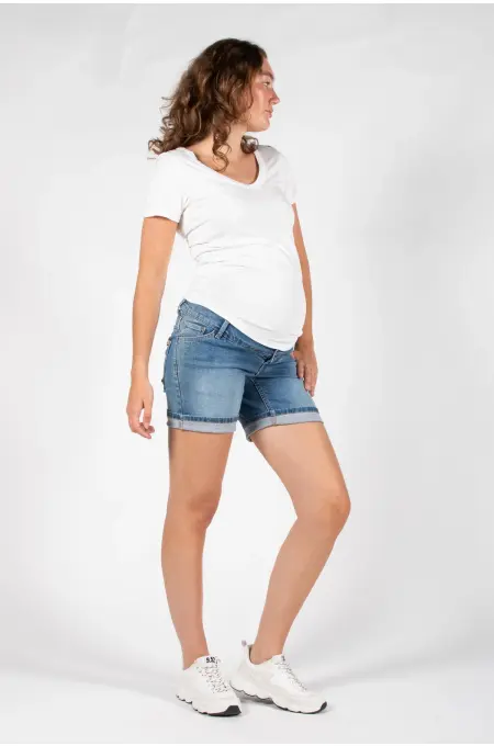 Love2Wait - Jeans Shorts long - stone wash