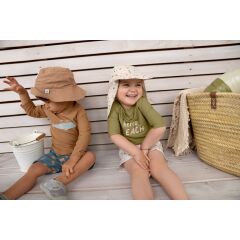 Lässig - Sonnenhut Baby - UV Schutz & Nackenschutz - Punkte -Weiß