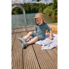 Lässig - Sonnenhut Baby - UV Schutz & Nackenschutz - Wal - karamell