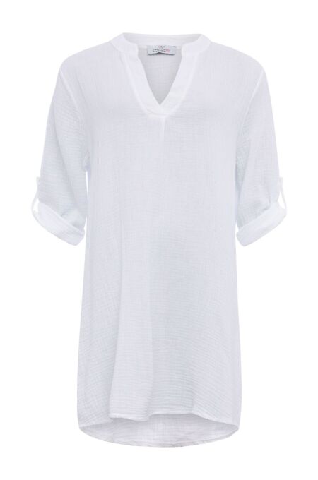 Zwillingsherz - Musselin-Tunika BW - one size - white