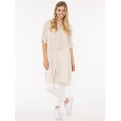 Zwillingsherz- Streifenbl./Tunika "Nizza" one size- beige