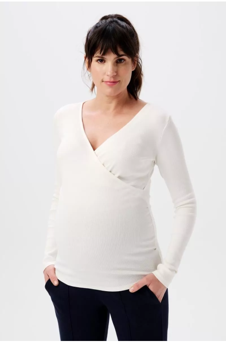 Noppies Maternity - rib Still-Langarmshirt Sara - Cream