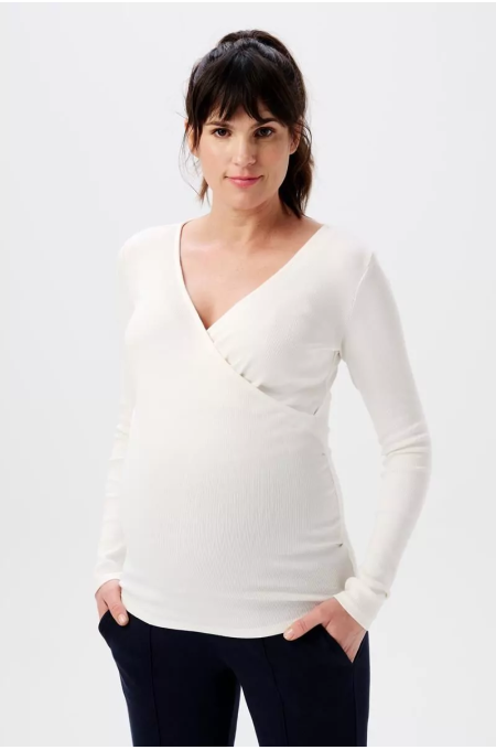 Noppies - Modell: Sara nursing rib top LS - N148 Cream