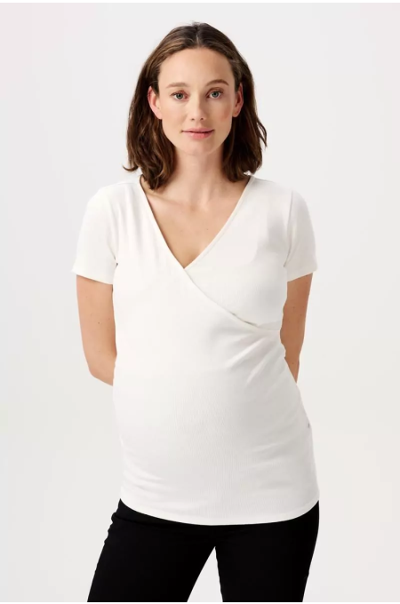 Noppies Maternaty - rib kurzarm Still-Shirt - Cream