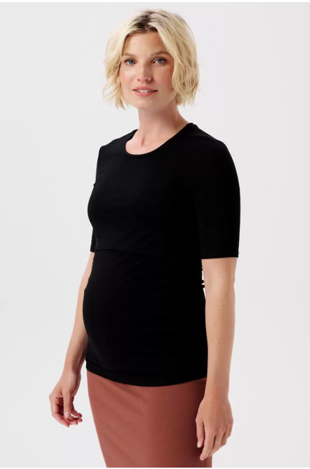 Noppies Maternity - stretch Still-Shirt kurzarm Juli - Black