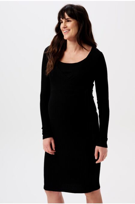 Noppies Maternity - weiches Still-Kleid langarm Asa - Black