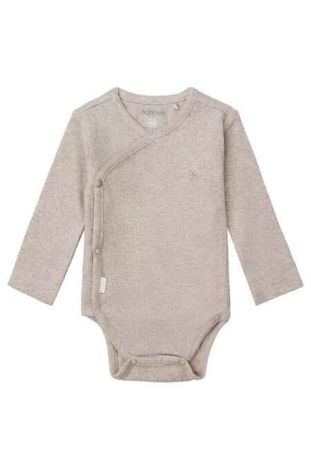 Noppies Baby - rib Body langarm Nino - Unisex - Taupe Melange