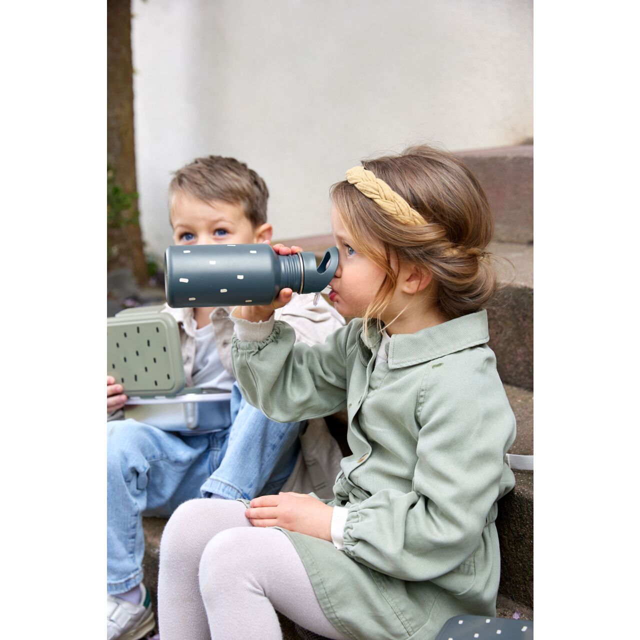 Mepal Kinder Trinkflasche Weltraum - Rakete Design 500ml Hellblau