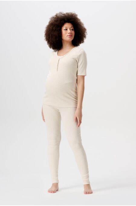Noppies Matenity - rib Schlaf Hose OTB - Oatmeal