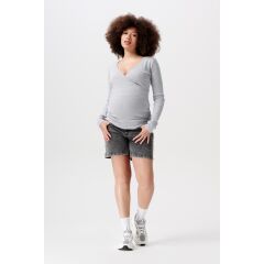 Noppies Maternity - rib Still-Langarmshirt - Grey Melange