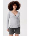 Noppies Maternity - rib Still-Langarmshirt - Grey Melange