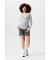 Noppies Maternity - rib Still-Langarmshirt - Grey Melange