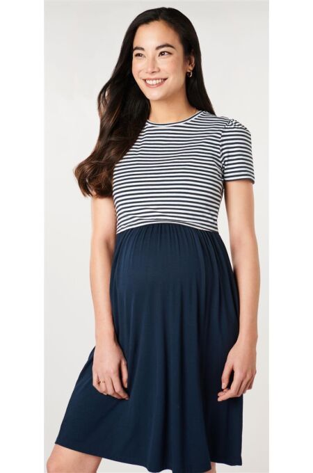 Mamarella - Eco Viskose Umstands- und Stillkleid - gestreift