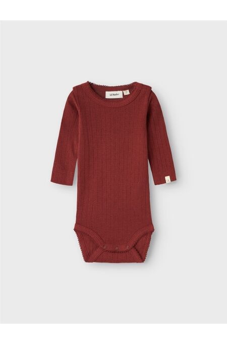 Lil´Atelier - Body langarm mit Lochmuster - Spiced Apple