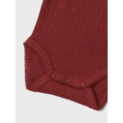 Lil´Atelier - Body langarm mit Lochmuster - Spiced Apple