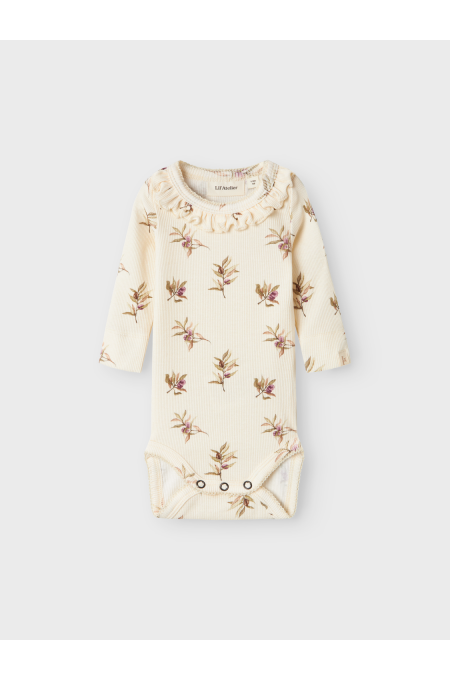 LiLAtelier - Langarmbody mit Olivenprint - Turtledove