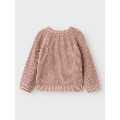 LIL´Atelier - Kleinkind Strickjacke mit Blümchen - Shadow Gray