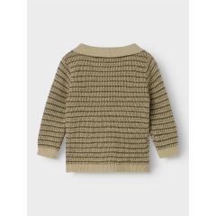 LIL´Atelier - leichter Strickpulli gestreift - Moss Gray