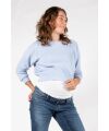 Love2Wait - Cropped Strickpulli- hellblau