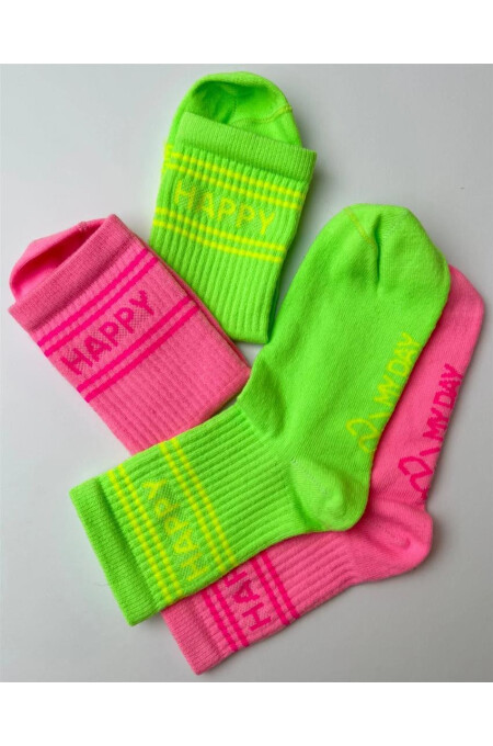 My Day My Dream - Happy Neon Socken - Pink