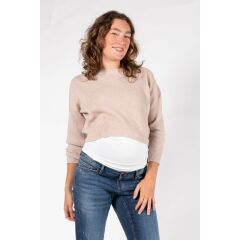 Love2Wait - Cropped Strickpulli - sand