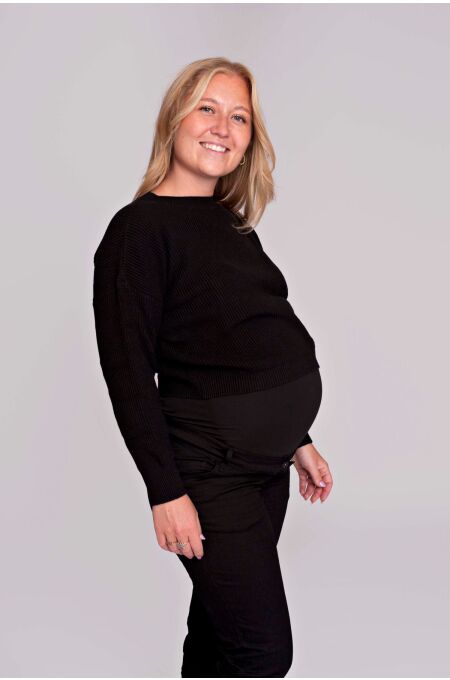 Love2Wait - Cropped Strickpulli - black