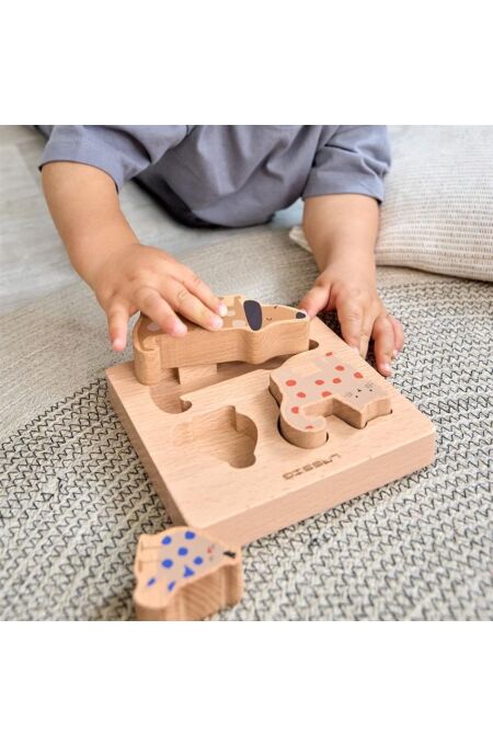 Lässig - Sensorik Spielzeug - Holzpuzzle - Little Mateys