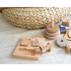 Lässig - Sensorik Spielzeug - Holzpuzzle - Little Mateys
