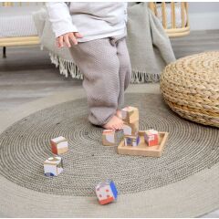 Lässig - Sensorik Spielzeug - Würfelpuzzle Holz - Little Mateys