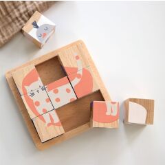 Lässig - Sensorik Spielzeug - Würfelpuzzle Holz - Little Mateys