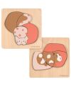 Lässig - Sensorik Holzpuzzle - Little Mateys - Katze/ Meerschweinchen